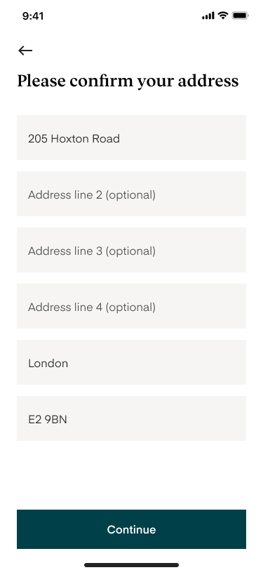 Please confirm your address
