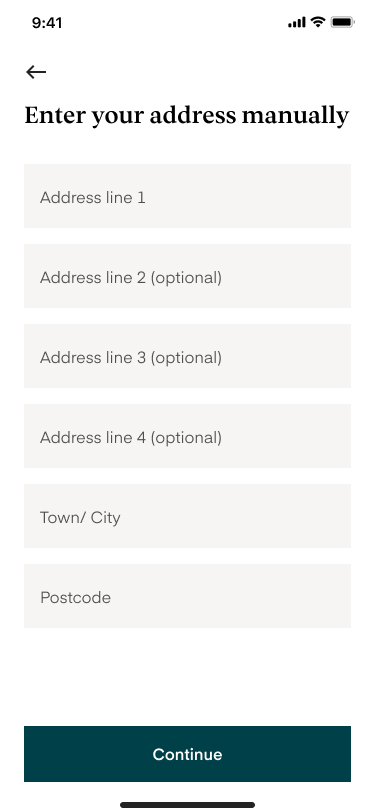 Enter your address manually
