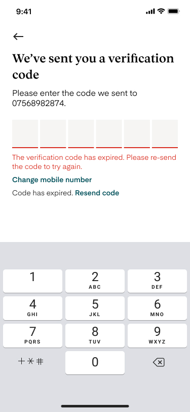 The verification code has expired